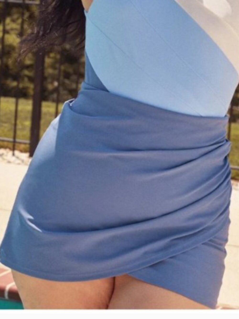 Summersalt Brand Size XL The Ruched Swim Skirt Blue Mountain